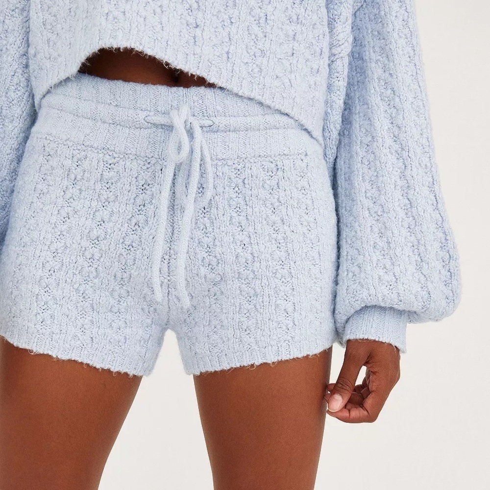 Urban Outfitters Out From Under Light Blue Adeline Knitted Shorts Women’s Size S